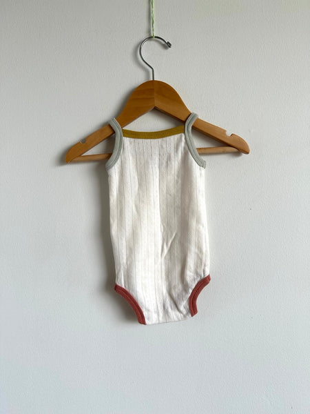 Pehr Pointelle White Tank Onesie • 3-6 months