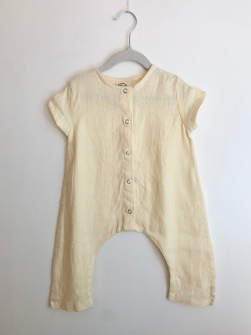 NEW Red Creek Linen Yellow Romper • 6-12 months