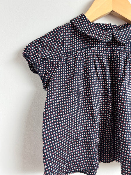 Gap Short Sleeve Collared Blouse with Stars • 18-24 months