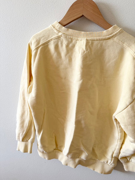Zara Butter Yellow Long Sleeve Cotton Sweatshirt • 5-6 years