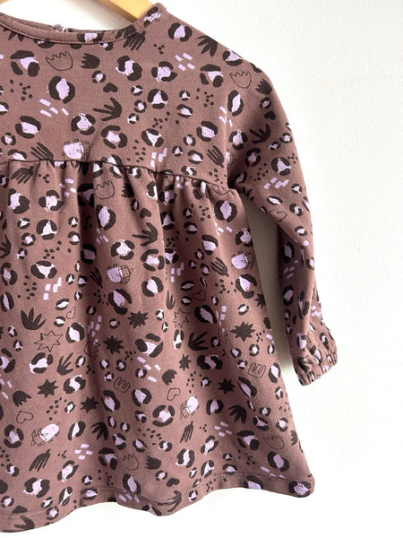 Souris Mini Long Sleeve Brown Dress • 1-2 years