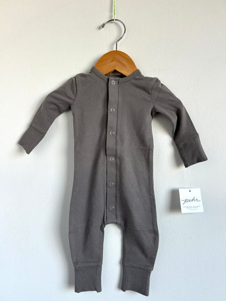 NEW Pehr Grey Button Romper • Newborn