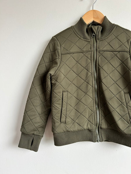 Wheat Olive Green Fleece Lined Quilted Jacket • 5-6 years