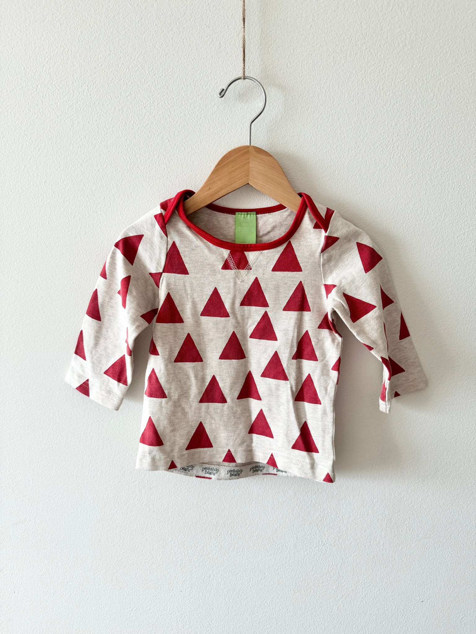 PK Beans Red and White Long Sleeve Shirt • 12-18 months