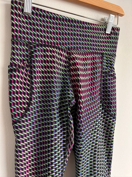 Old Navy Neon Lines Patterned Yoga Pants • 8 years (medium)