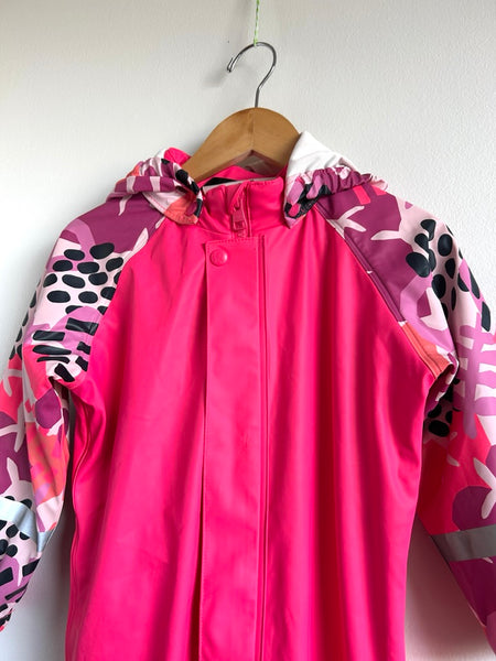 Reima Pink and Patterned Rainsuit • 3-4 years (98cm)
