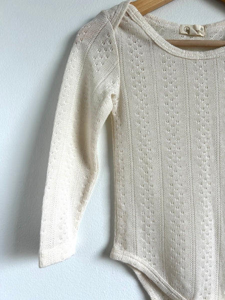 Ponponia Knit Eyelet Onesie • 18-24 months