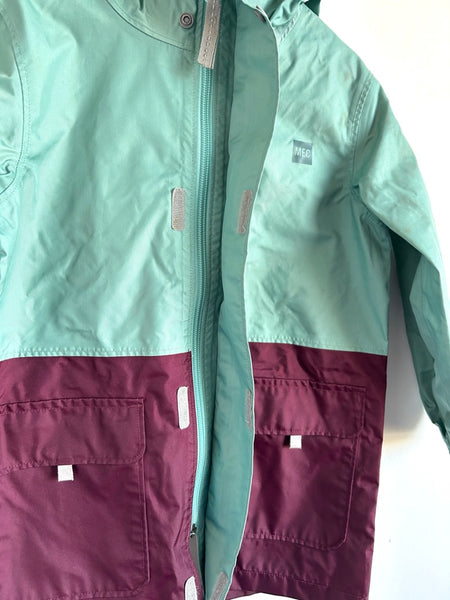 MEC Teal and Maroon Rain Jacket • 4-5 years
