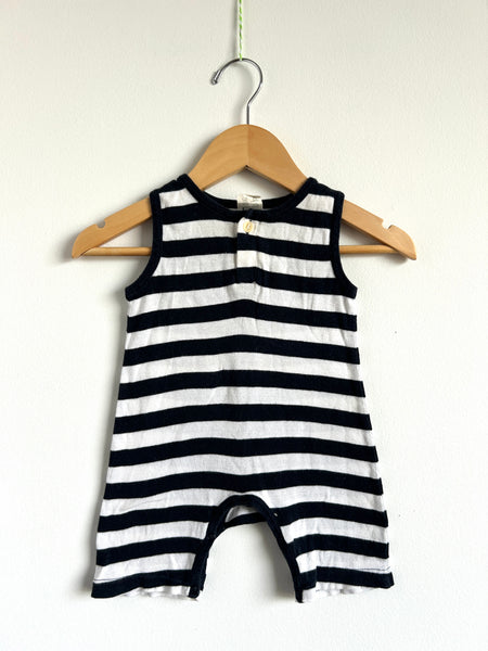 Nature Baby Striped Cotton Romper • 3-6 months (looks big)