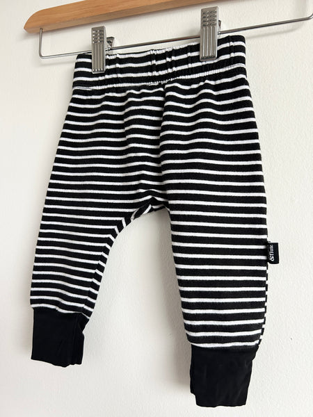 Whistle and Flute Striped Black and White Joggers • 6-12 months