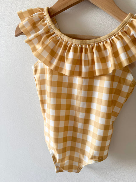 H&M Yellow Gingham Swimsuit • 18-24 months