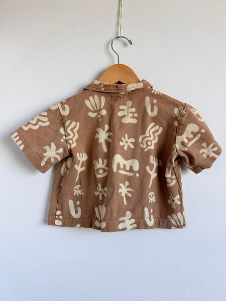 By Billie Boxy Brown Button Up Top • 3 years