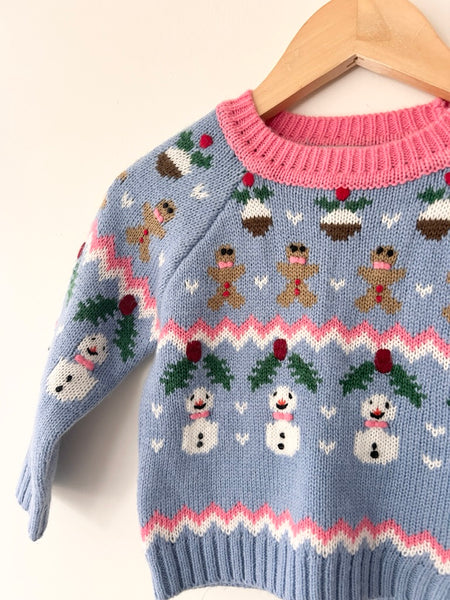 Next Blue and Pink Holiday Sweater • 18-24 months *