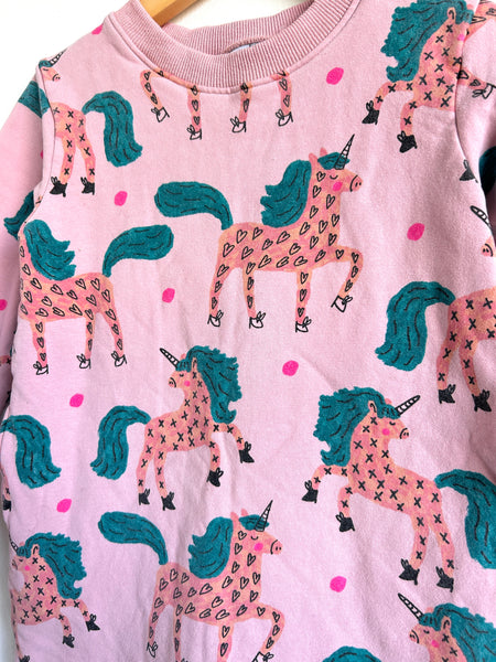 Minti Melbourne Pink Unicorn Sweater Dress • 5-6 years