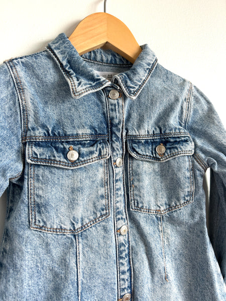 Zara Long Sleeve Denim Dress with Collar • 4-5 years