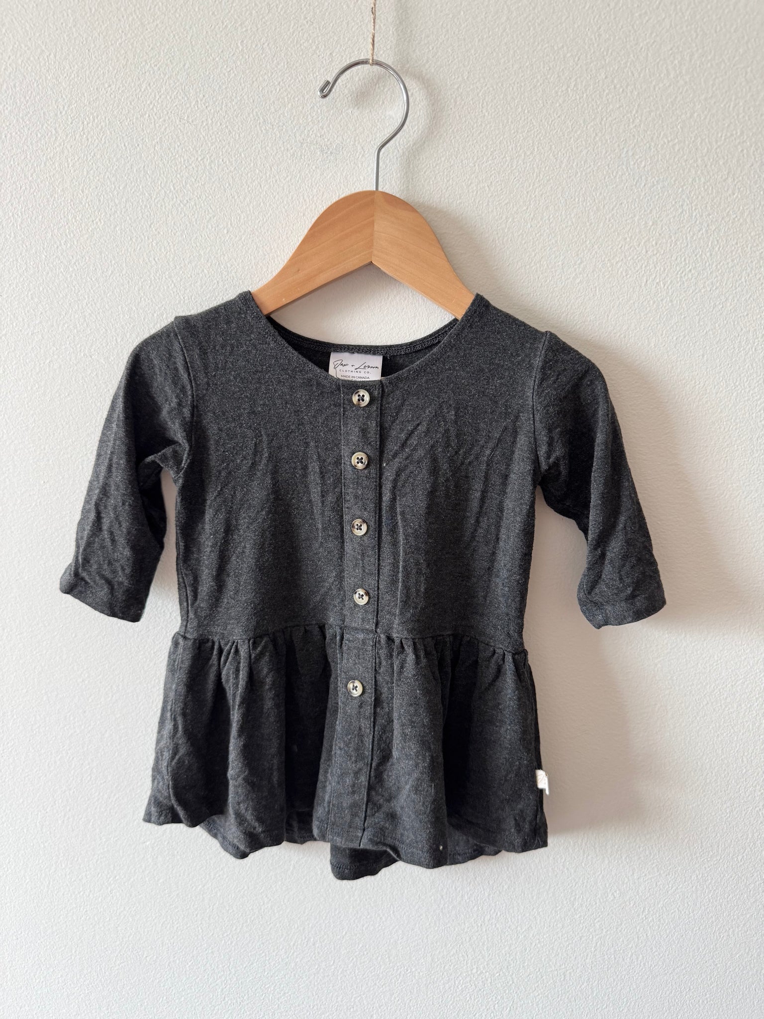 Jax and Lennon Grey Peplum Dress • 6-18 months