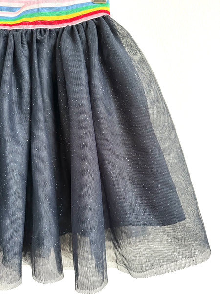 H&M Sparkly Blue Tutu with Rainbow Waistband • 4-6 years