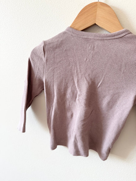 Rags Mauve Button Ribbed Cardigan • 3-6 months