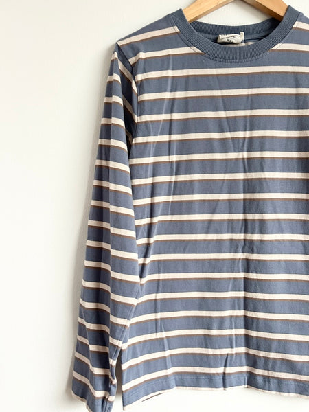 En Fant Striped Blue and Cream Long Sleeve Top • 8-10 years