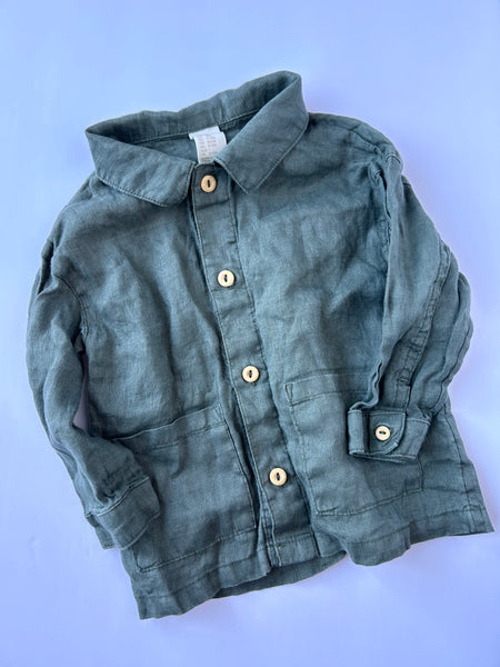 H&M 2pc Teal Linen Set • 12-18 months