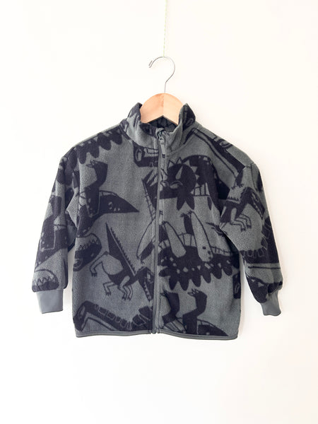 H&M Grey Dino Zip Up Fleece • 2-4 years *
