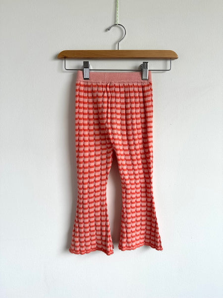 Knit Planet Pink Striped Flare Pants • 2-4 years