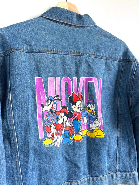 Vintage Multiprint Mickey Denim Jacket • 9-12 years