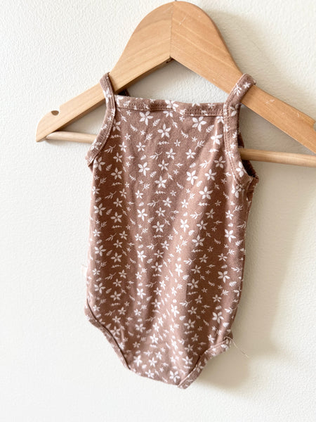 Jax and Lennon Brown Floral Tank Onesie • Newborn