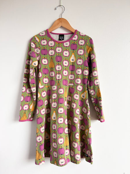 Villervalla Produce Green Long Sleeve Dress • 7-9 years (134cm)