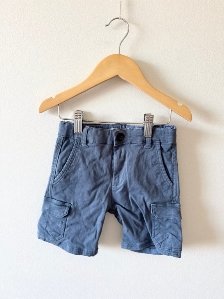 Wheat Blue Cargo Shorts • 4-5 years