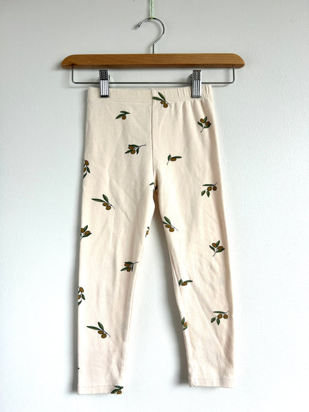 Organic Zoo Olive Branch Leggings • 3-4 years