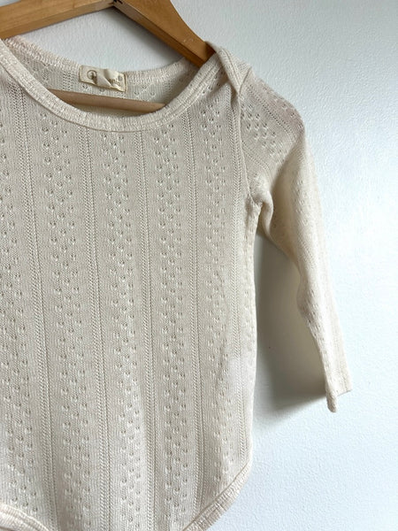 Ponponia Knit Eyelet Onesie • 18-24 months