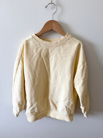 Zara Butter Yellow Long Sleeve Cotton Sweatshirt • 5-6 years