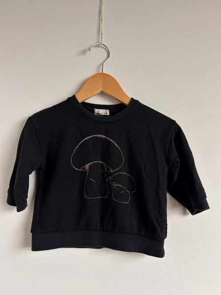 Greige Black Mushroom Bamboo Blend Crewneck • 18-24 months