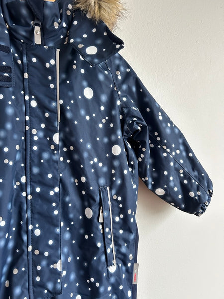 NEW Reima Blue and White with Faux Fur on Hood Snowsuit • 4 years (104cm)