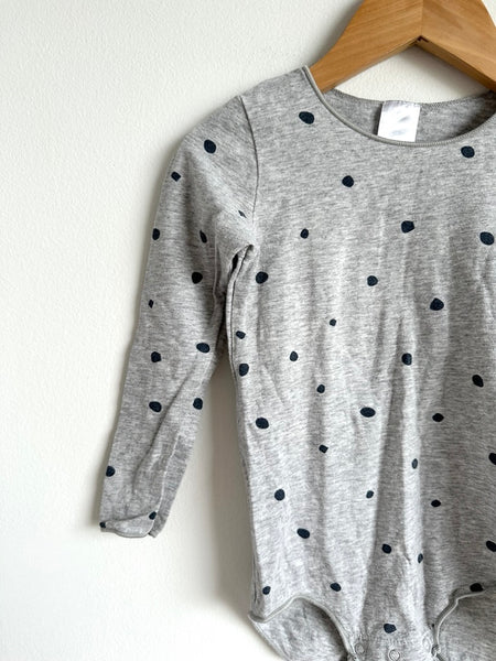 Bonds Grey Polkadot Long Sleeve Onesie • 18-24 months