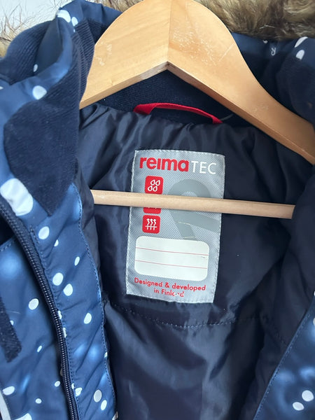 NEW Reima Blue and White with Faux Fur on Hood Snowsuit • 4 years (104cm)