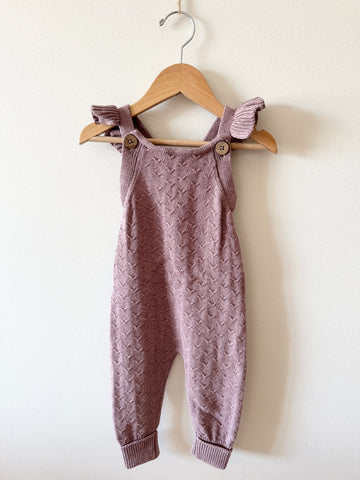 Jamie Kay Knit Purple Overalls • 12-18 months