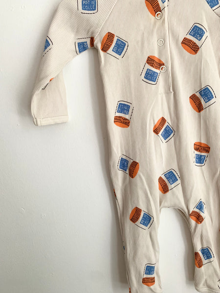 TajineBanane Ribbed Pot de Colle Romper • 6-12 months