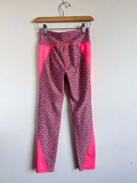 Gap Pink Patterned Stretchy Yoga Pant Leggings • 8-9 years