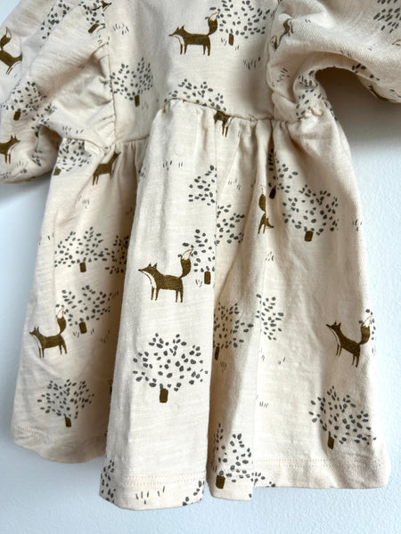 Rylee and Cru Puff Sleeve Fox Dress • 6-18 months