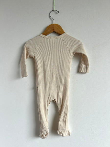 1 in the Family Cream Cotton Ribbed Footie Sleeper • 6-12 months