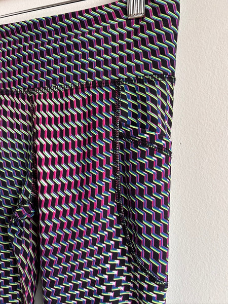 Old Navy Neon Lines Patterned Yoga Pants • 8 years (medium)