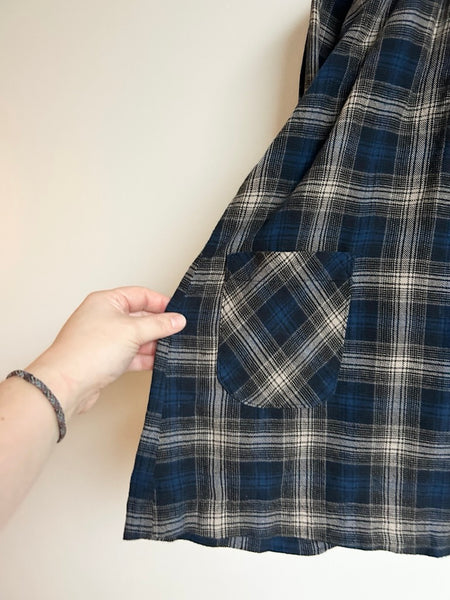 Mi and Bear Blue Plaid Dress • 5-7 years