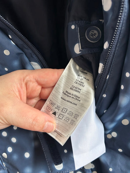 NEW Reima Blue and White with Faux Fur on Hood Snowsuit • 4 years (104cm)