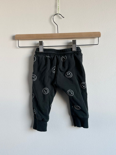 Mebie Baby Smiley Face Green Joggers • 6-12 months