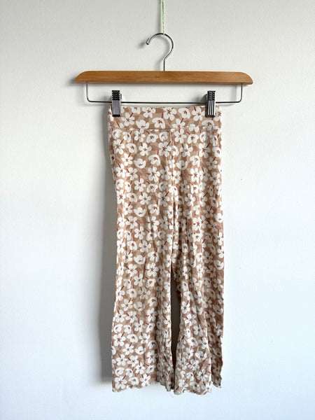 Jax and Lennon Brown Wide Leg Floral Pants • 4-5 years