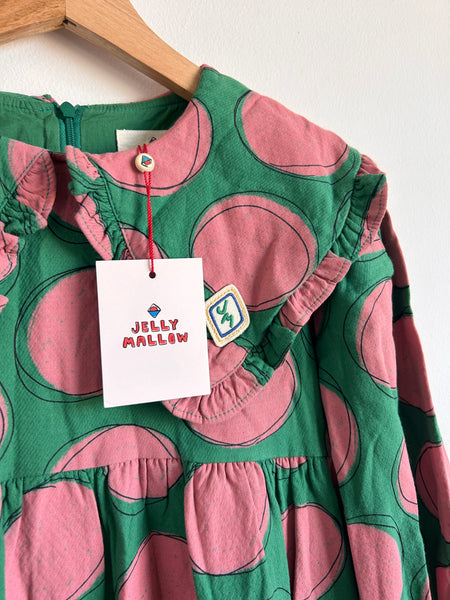 NEW Jellymallow Green and Pink Polkadot Dress • 8-10 years