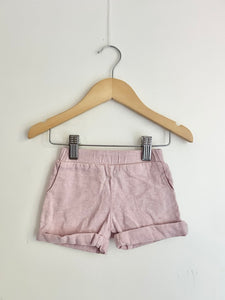 VonBon Pink Linen Shorts • 6-12 months