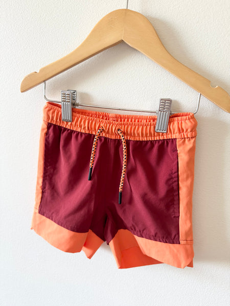 Hanna Andersson Red and Orange Swim Shorts • 2-3 years